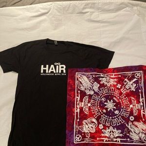 Hair the Musical T-shirt/Bandana sz S-M New!